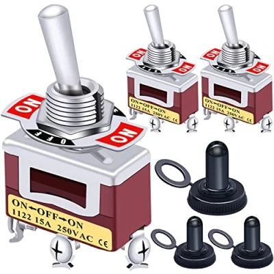 Image of Taiss/3pcs Rocker Toggle Switch Heavy Duty 20A 125V SPDT 3 Pin Position ON/OFF/ON + 3pcs Waterproof Cover Ten 1122