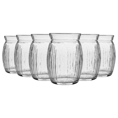 Image of Bormioli Rocco 12 Piece Sweet Coconut Cocktail Glasses Set Decorative Tropical Tiki Bar Drinking Tumblers 440ml