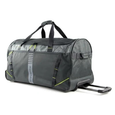 Image of Travelite Basics Luggage Travel Bag with Wheels, 71 cm, Anthracite/Lemon