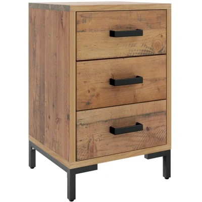 Image of vidaXL Bedside Cabinet Brown 36x30x54 cm Solid Pinewood