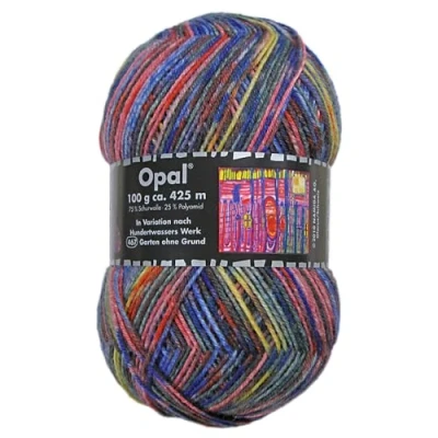 Image of Frida&#039;s Wollhaus Opal 100 g Hundertwasser Sock Wool 4 Ply Stockings Socks Knitting 24 Colours (3205 Garden without Reason)