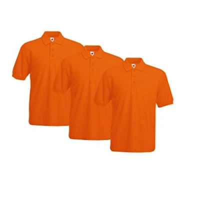 Image of Fruit of the Loom Men&#039;s 63 402 0 Polo Shirt, Orange, 3XL (Pack 3)
