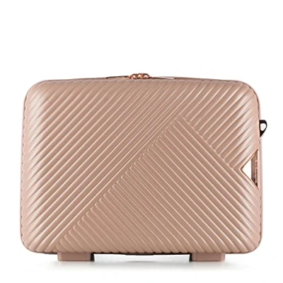 Image of WITTCHEN Cosmetic Case Travel Suitcase Carry On Cabin Luggage Hardshell Made of Polycarbonate Combination Lock GL Style Line Powder Pink
