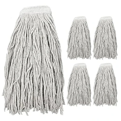 Image of Pack of 5 Kentucky Mop Head Commercial and Industrial Grade Refill Large Size Cotton Heads Replacement PY Yarn 16oz or 450 grams each