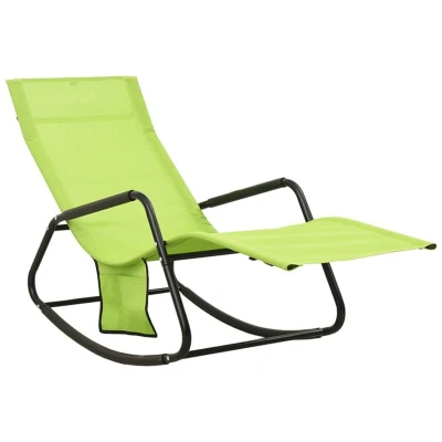 Image of vidaXL Sun Lounger Steel and Textilene Green