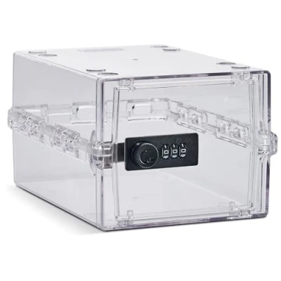 Image of Lockabox Mini™ Small Lockable Storage Box 3 Litre Combination Lock For Food, Medicine &amp; Home Safety BPA Safe (Crystal)