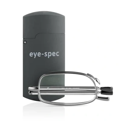 Image of eye spec Mens/Unisex Folding Reading Glasses with Pocket Travel Case Stylish Foldable Spectacles Available in 7 Colours, 9 Lens Strengths (+2.5)