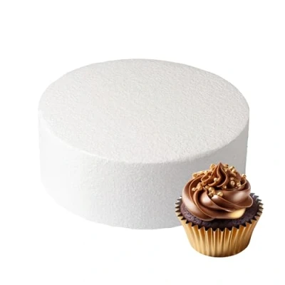 Image of Culpitt 4&quot; x 2&quot; Round Cake Dummy, Square Edge Form, Separator, for Practice or Displays, Polystyrene