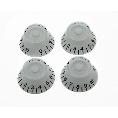 Image of Dopro 4pcs White w/Black Number LP Guitar Bell Knobs Top Hat for Les Paul