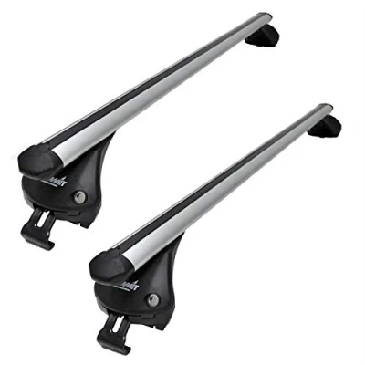 Image of Summit SUP 957A Premium Integrated Railing Bar for Cars with Running Rails, Aluminium, Set of 2