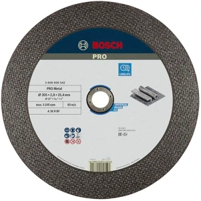 Image of Bosch Accessories 2608600542 &quot;Expert&quot; Cutting Disc for Metal, 0 V, Black, 350 x 2.8 25.4 mm