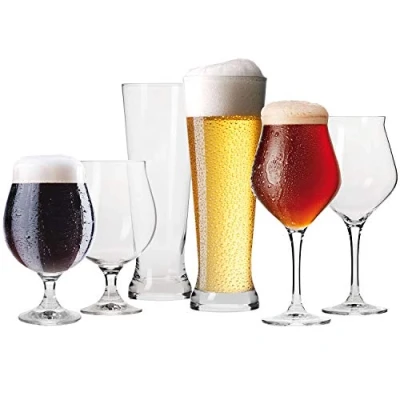 Image of Krosno Beer Connoisseur Tasting Glass Set Kit Pack of 6 2X 420 ML 4X 500 Brewery Collection Perfect for Home and Parties Dishwasher Safe