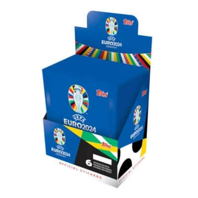 Image of Topps Official Euro 2024 Sticker Collection Full Box Bundle 200 Packets of Stickers in 4 Boxes (50 per Box). 1200 Bundle.