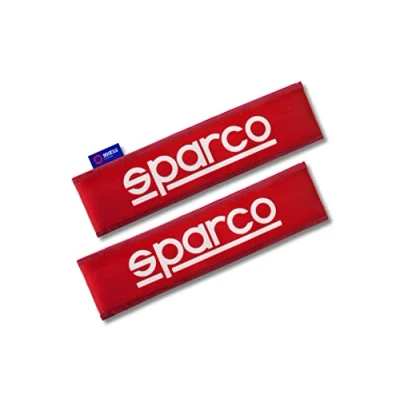 Image of Set of 2 Universal Sparco SPC Polyester Red Belt Pads
