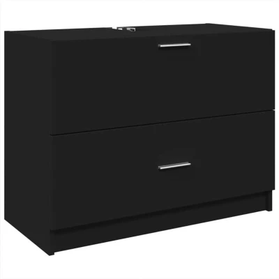 Image of vidaXL Sink Cabinet Black 78x37x59 cm Engineered Wood