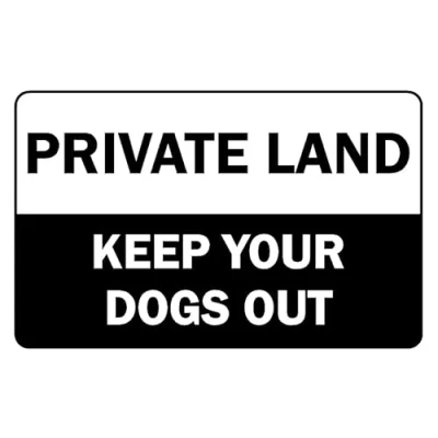 Image of Private land keep your dogs out safety sign 1mm flexible Plastic (200mm x 150mm)