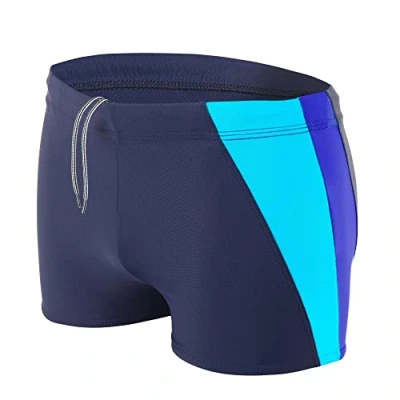 Image of Aquarti Men&#039;s Swimming Shorts with Drawstring Aquashorts, Dark Blue/Cornflower Blue/Turquoise, XL