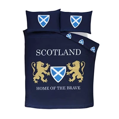 Image of Rapport Scotland Home of the Brave Reversible Blue Duvet set (Double)