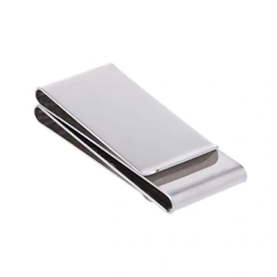 Image of MEIBAOGE Stainless Steel Slim Double sided Money clip Purse Wallet Credit Card ID Holder,money Silver