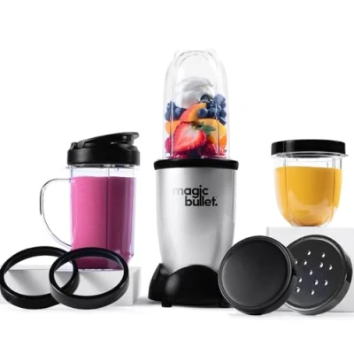 Image of nutribullet magic bullet Blender, Mixer &amp; Food Processor All in One 10pc Kit 200W Sleek Compact Design Chop, Blend, Grate, Grind, Mix Whip Seconds Easy Lock On Pulse Feature