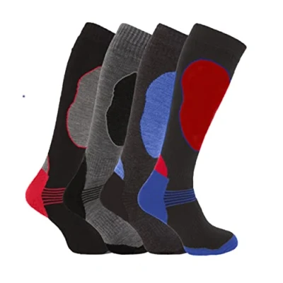 Image of 4 Pairs of Mens High Performance Thermal Ski Socks Assorted UK 6 11 ( Eur 39 45 )