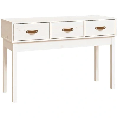 Image of vidaXL Console Table White 114x40x75 cm Solid Wood Pine