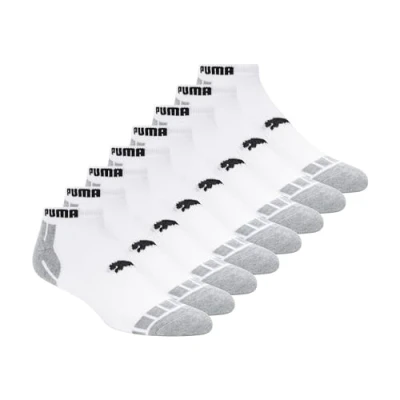 Image of PUMA Men&#039;s 8 Pack Low Cut Socks Athletic, White/Black, 9 13 UK (Pack of 8)