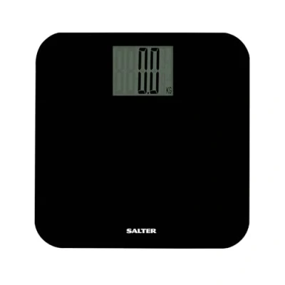 Image of Salter 9049 BK3R Max Digital Bathroom Scale Weighing Scales For Body Weight, Supersize LCD Display, 250kg / 39st 6 lb, Includes Carpet Feet &amp; Battery, Step On Instant Weight Readings, Compact Design
