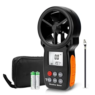 Image of LYCEBELL Digital Anemometer Barometer, Handheld Wind Speed Meter for Velocity, Chill, Humidity, Altitude, with Backlight LCD, Barometric Pressure Hiking Sailing Drone LC 100 WM