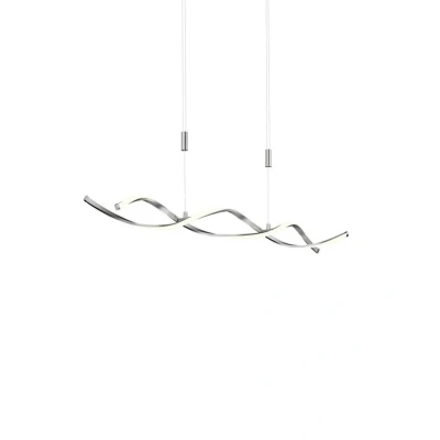 Image of Ceiling Light &#039;Auron&#039; dimmable (Modern) in Silver for e.g. Living Room &amp; Dining (2 Sources,) from Lindby Pendant Lighting, lamp, Hanging