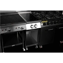 Image of Buffalo Freestanding 2 Zone Induction Hob, Black &amp; Stainless Steel, 2x 3.5 kW Zones, Three Phase 400 V, Pan Detection Technology, 11 Power Levels, Sizes 120 280 mm, CU487