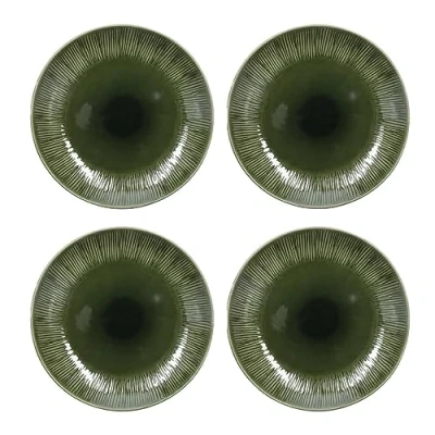 Image of Mikasa Jardin 4pc Stoneware Dinner Plate Set, 27cm, Gift Boxed, Green