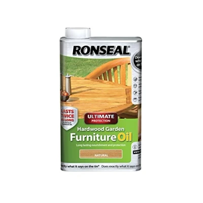Image of Ronseal UHWGFOCLR 500 Milliliter Natural Ultimate Protection Hardwood Garden Furniture Oil