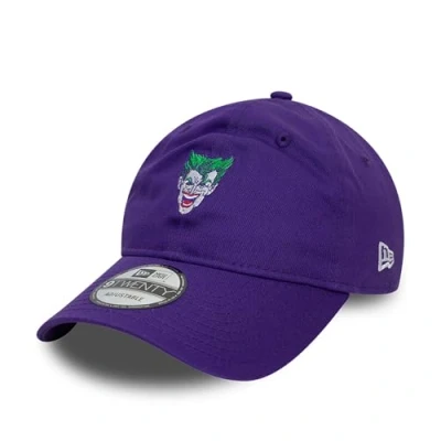 Image of New Era Adult&#039;s 9Twenty Warner Bros Joker Face Baseball Cap Hat Purple