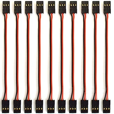 Image of Onpro Yiqigou 10 Pcs 3.9in JR Male to Plug Servo Extension Cable Lead Wire Cord for Futaba (JR 10CM)