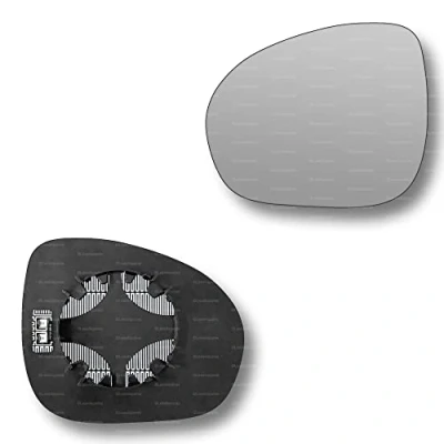 Image of Less4spares Replacement Wing Mirror Glass Left Compatible with Fiat 500x 2015 2022 CLIP ON Passnager Near Side N/S Heated Convex