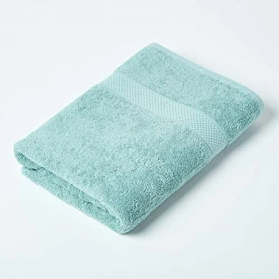 Image of HOMESCAPES Sea Green Turkish Cotton Bath Towel Super Soft Thick &amp; Absorbent 500 GSM Heavy Weight for everyday Luxury