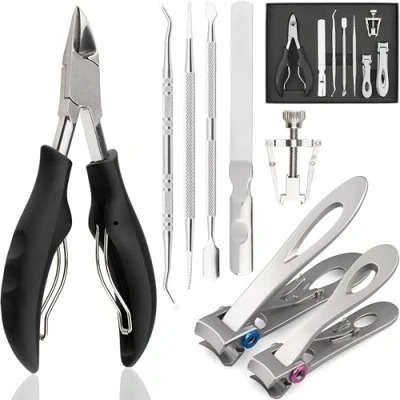 Image of marQus 7PCS professional nail kit Toe clippers for thick nails All in one pedicure set with ingrown toenail tool and