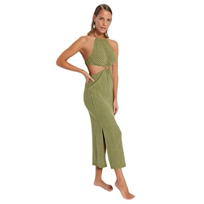 Image of Trendyol Women&#039;s Smock Regular fit Knit Dress, Green, XS