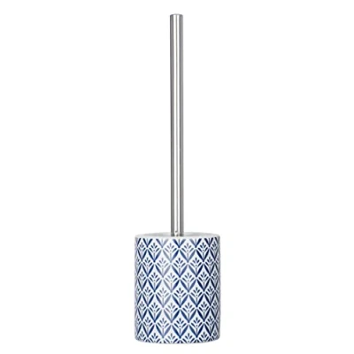 Image of WENKO 23207100 toilet brush Lorca holder combined with roll holder, Ceramic, 10 x 39 cm, Blue