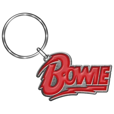 Image of razamataz David Bowie Key Ring # 3 Diamond Dogs Logo Chain, red, 5x3,5cm