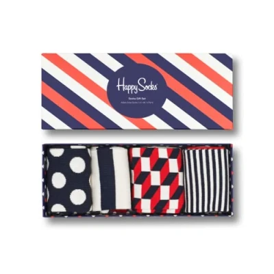 Image of Happy Socks, Exclusive Colourful Premium Cotton Sock Gift Box for Men and Women (Pack of 4), Stripe (36 40)