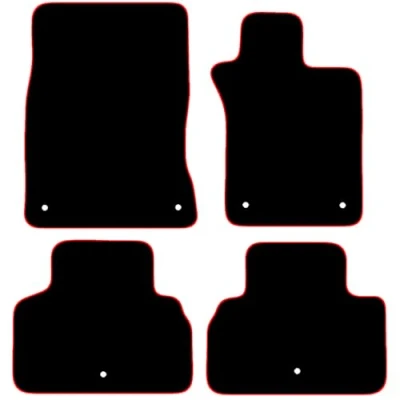 Image of Carsio Carpet Car Mats For Infiniti Q50 2014+ Onwards Tailored Fit Floor Mat Set Complete Accessory Black Custom Fitted All Weather, Anti Slip Backing &amp; Red Trim