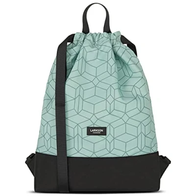 Image of LARKSON Drawstring Bag Women &amp; Men Pink Mint Green No 7 Gym for Girls Boys Sports Sack with Inside Pocket Water Repellent