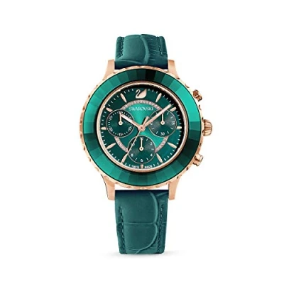 Image of Swarovski Octea LUX Chronograph watch, Women&#039;s, Size: One Size, Emerald