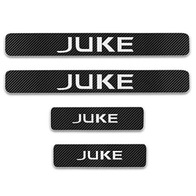 Image of EAGLEG 4pcs Car Door Sill Protector Kick Plates for NIS san Juke, Carbon Fiber Non Slip Threshold Cover Pedal Sticker Trim,White