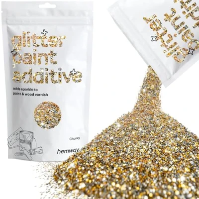 Image of Glitter Paint for Walls Gold Silver Additive Emulsion Latex Acrylic Sparkles Chunky Interior Painting 100g / 3.5oz