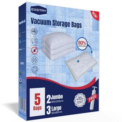 Image of Vacuum Storage Bags for Clothes (Combo Pack of 5)