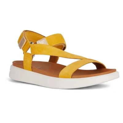 Image of Geox Women&#039;s D Xand 2s B Sports Sandal, Yellow Lt Gold, 2 UK