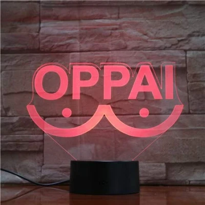 Image of Oppai Anime LED Lamp Colour Changing USB Night Light